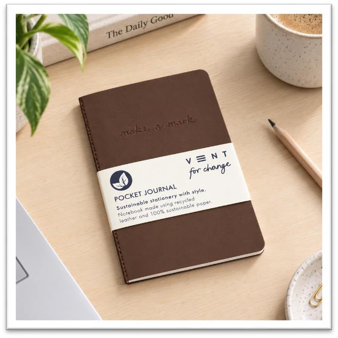 VENT Make a Mark A6 Recycled Leather Pocket Journal – Mocha