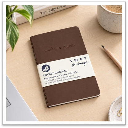 VENT Make a Mark A6 Recycled Leather Pocket Journal – Mocha