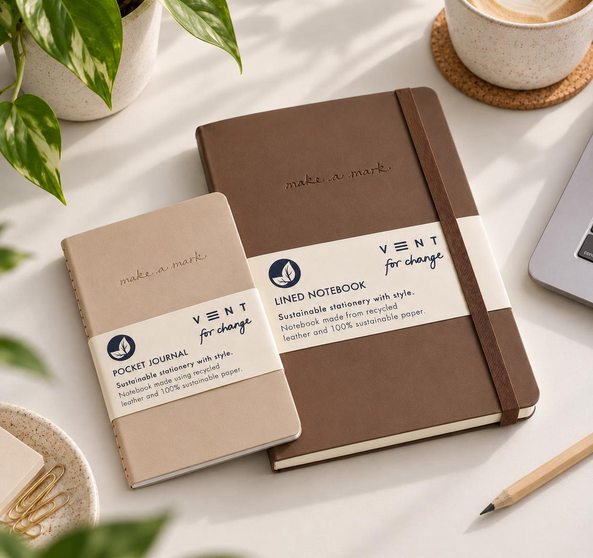 VENT Make a Mark A6 Recycled Leather Pocket Journal – Mocha