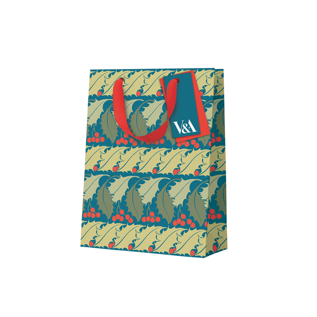 Holly Stripes Medium Gift Bag (13514)