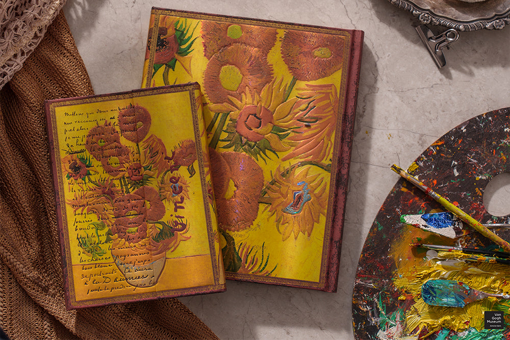 Paperblanks Van Gogh, Sunflowers Pencils – Pack of 4 – design detail