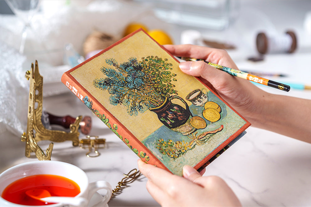 Paperblanks 2027 Van Gogh’s Still Life Midi Hardback Diary – Week-to-View Vertical – design detail