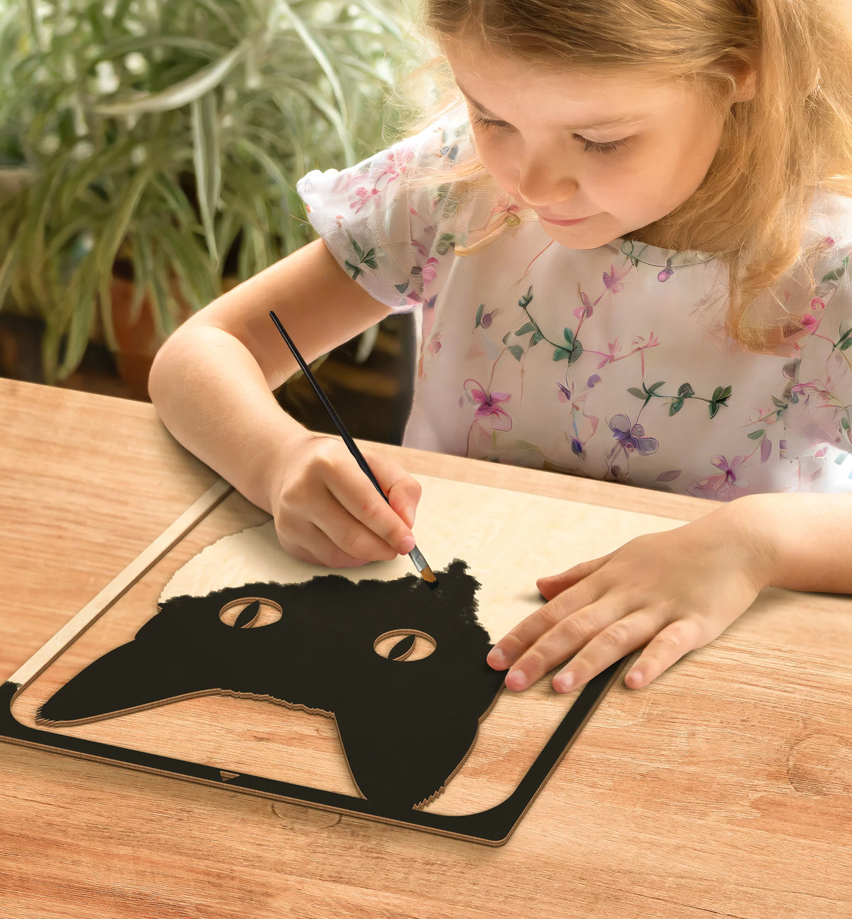 Grey Cat Wooden Art Craft Kit