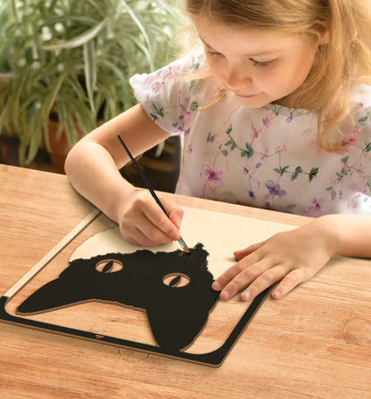Grey Cat Wooden Art Craft Kit