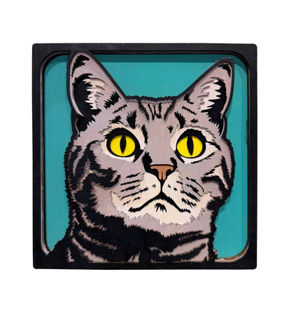 Grey Cat Wooden Art Craft Kit