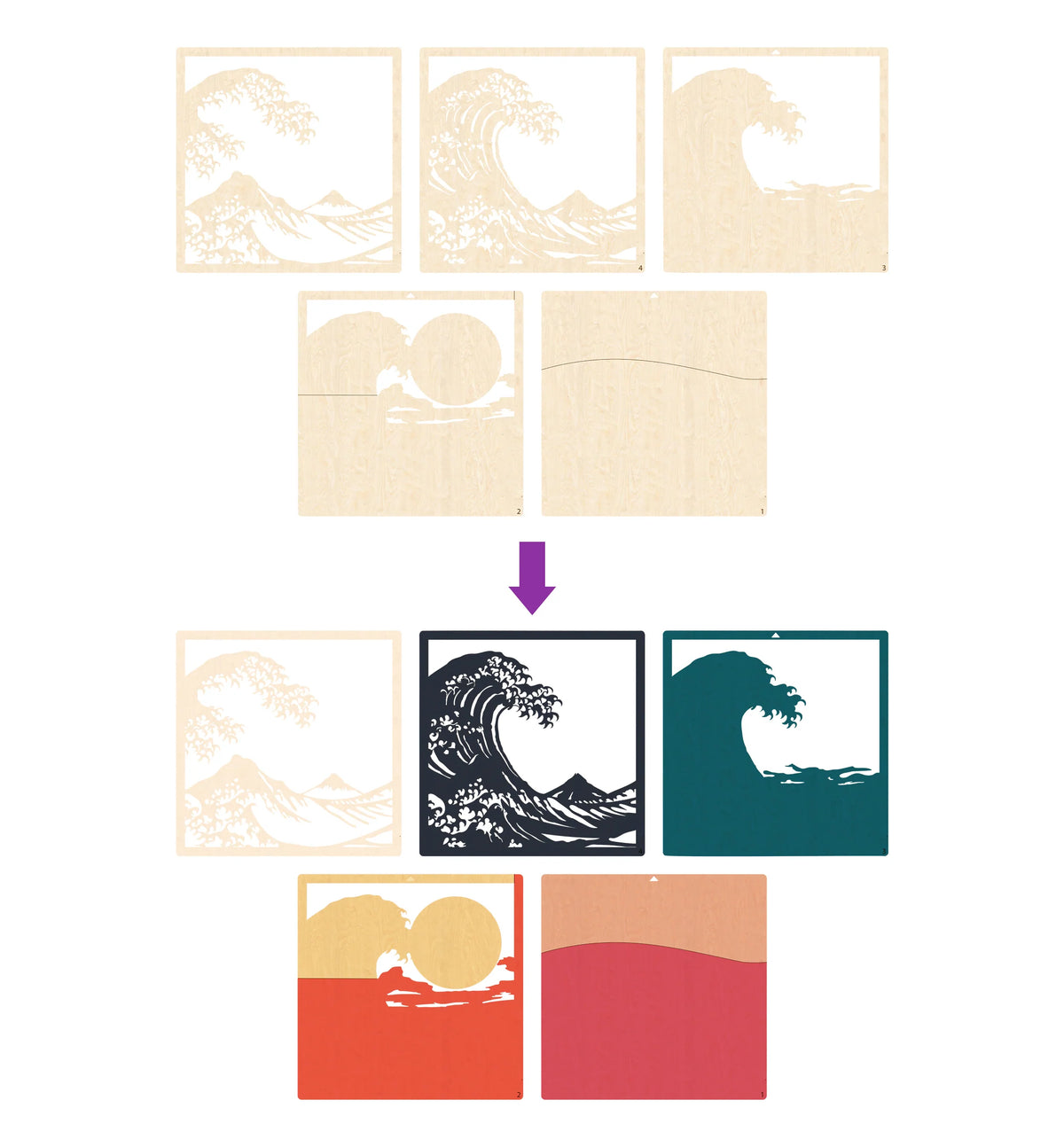 Great Wave Wooden Art Craft Kit