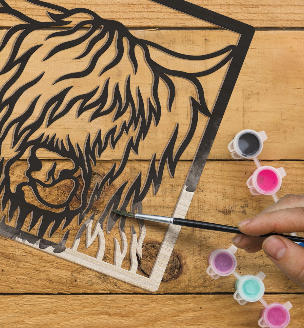 Highland Cow Wooden Art Craft Kit