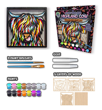 Highland Cow Wooden Art Craft Kit