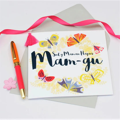 Welsh Mother's Day Card -  Sul y Mamau Hapus Mam-gu, Tassel Embellished