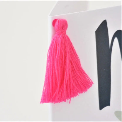 Welsh Granny Mother's Day Card - Sul y Mamau Hapus Mam-gu, Tassel Embellished