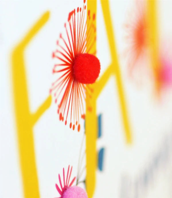Welsh Mother's Day Card - Sul y Mamau Hapus, Special Mum, Pompom Embellished