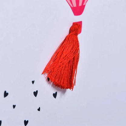 Welsh Mother's Day Card - Sul y Mamau Hapus, Hot Air Balloon, Tassel Embellished