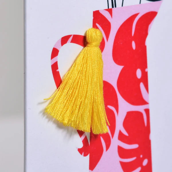Welsh Gran Mother's Day Card - Sul y Mamau Hapus Mam-gu, Tassel Embellished