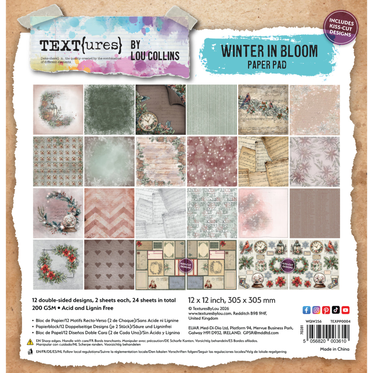 TEXT{ures} Winter in Bloom 12in x 12in Paper Pad