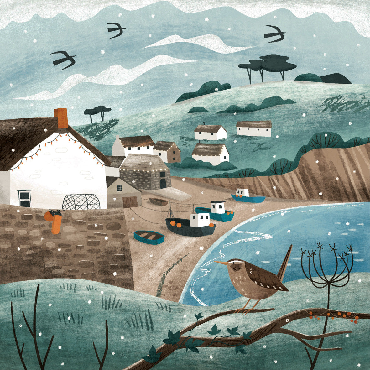 Cadgwith Charity Christmas Card Pack of 8 – The Wildlife Trusts