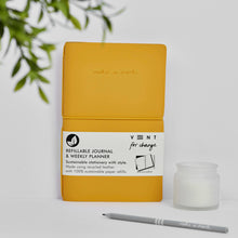VENT Make a Mark Refillable Recycled Leather Planner – Mustard Yellow