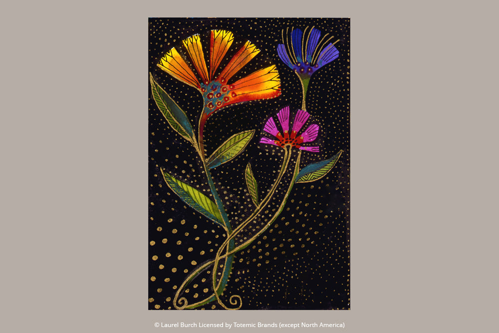 Paperblanks Wild Flowers Midi Softback Flexi Journal – Dot Grid, 176 Pages – design detail