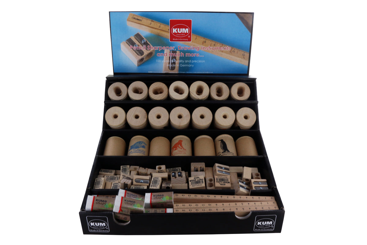 KUM Wood Sharpeners Display – 123 Pieces