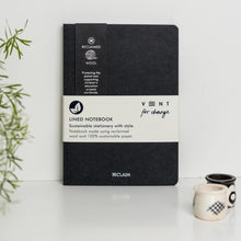 VENT RECLAIM A5 Notebook, Reclaimed Wool Cover – Black