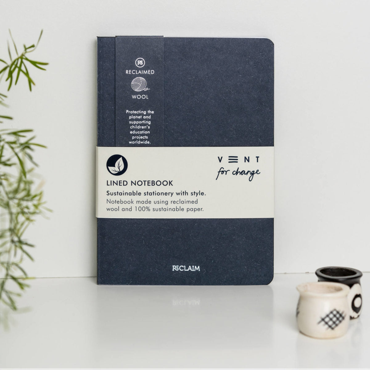 VENT RECLAIM A5 Notebook, Reclaimed Wool Cover – Blue