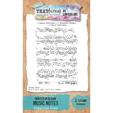 TEXT{ures} Winter in Bloom Music Notes 4in x 6in Background Stamp