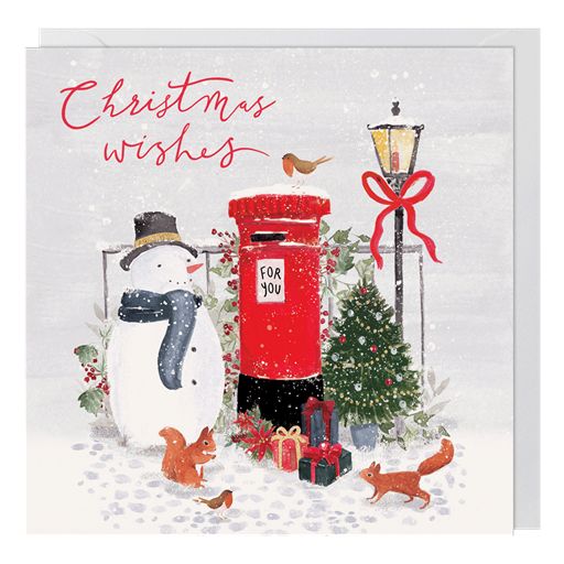 Snowman With Postbox - NSPCC / Cancer Research Charity Christmas Card Pack