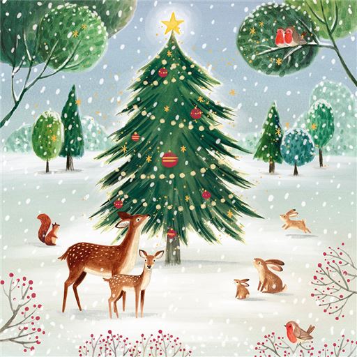 Forest Scene Charity Christmas Card 6 Pack