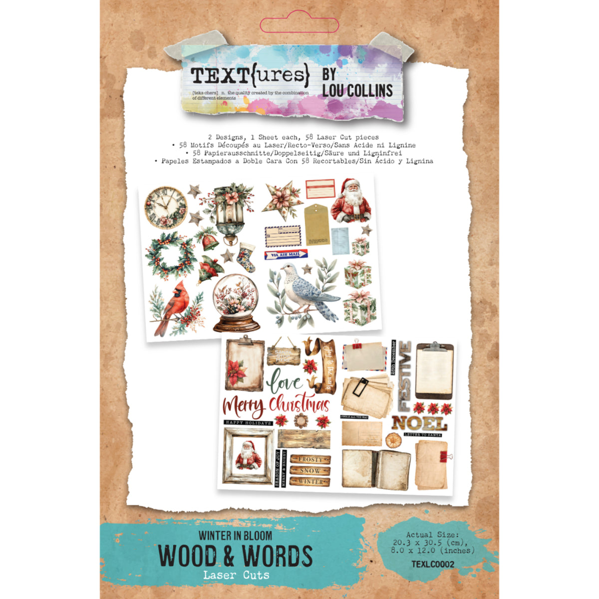 TEXT{ures} Winter in Bloom Wood & Words Laser Cuts