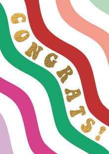 Waves Retro Congrats Card