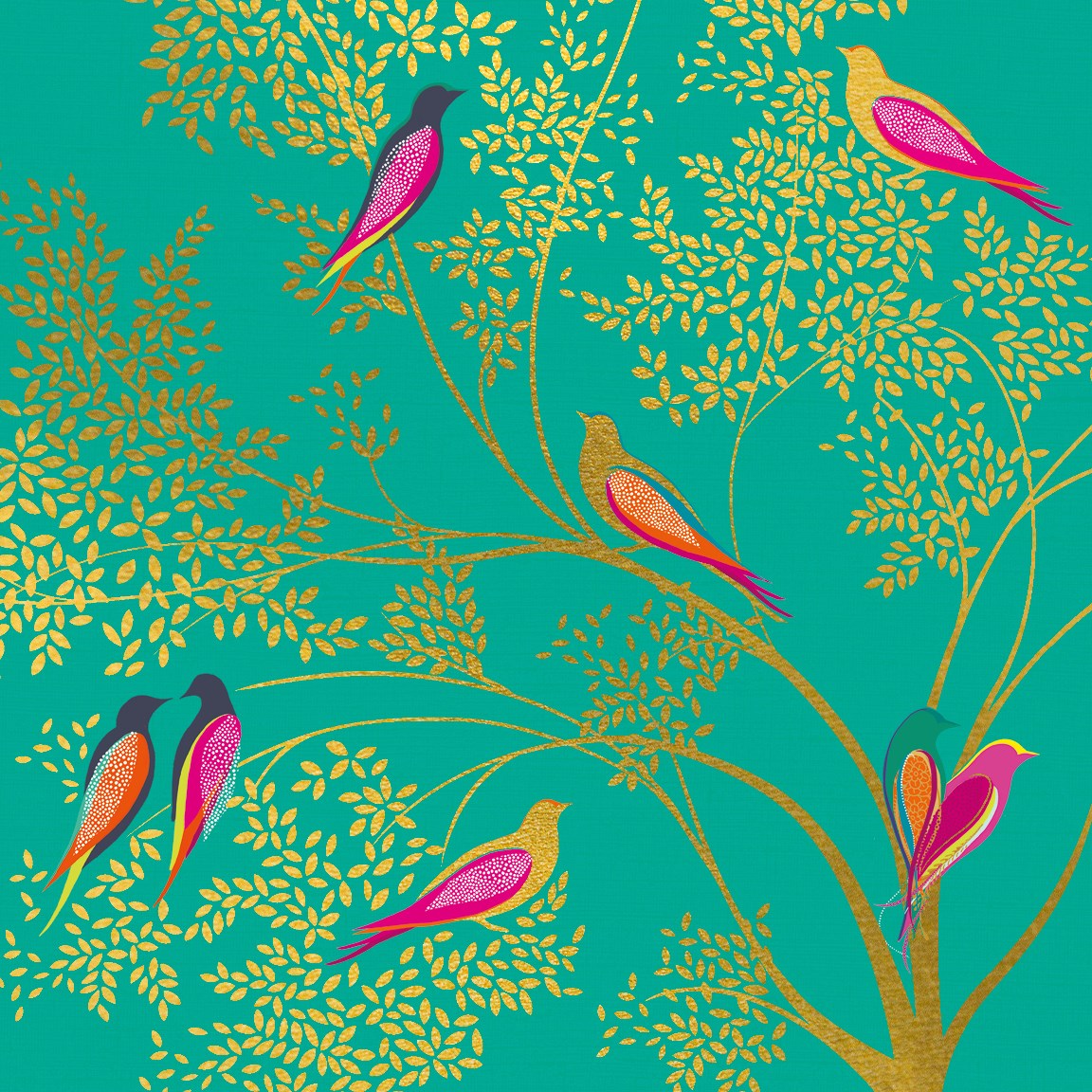 Birds in Tree Large Card