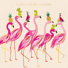 Sorry You'Re Leaving Flamingos Large Card
