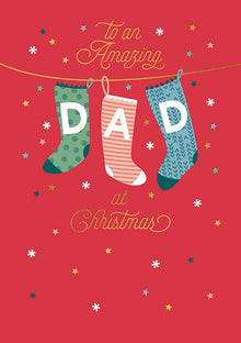 Dad Xmas Stockings Card