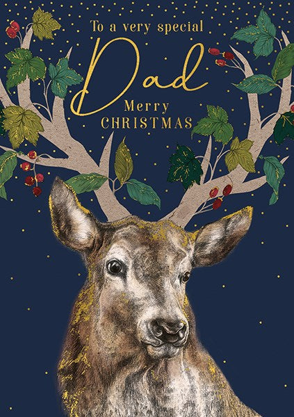 To a Very Special Dad Reindeer Christmas Card