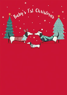 Baby's 1st Christmas Sausage Dogs Card