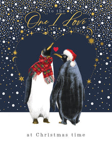 One I Love Penguins Christmas Card