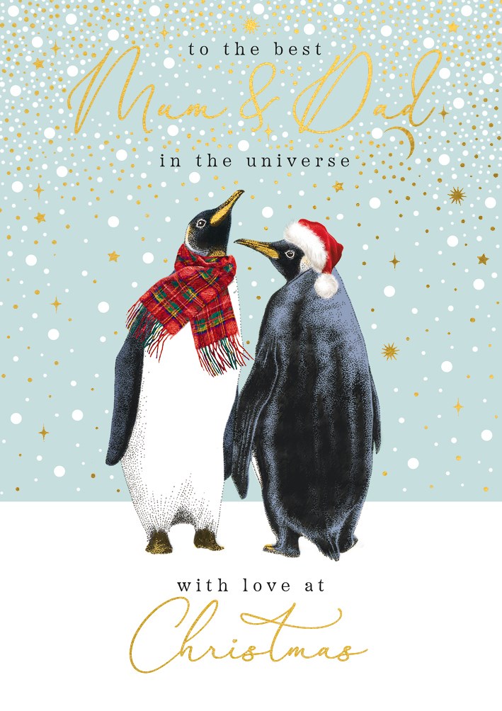 Mum & Dad Penguins Christmas Card