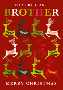 Brilliant Brother Reindeer Christmas Card