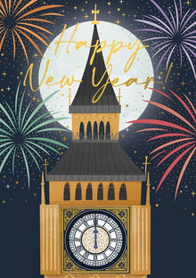 Big Ben Happy New Year Christmas Card