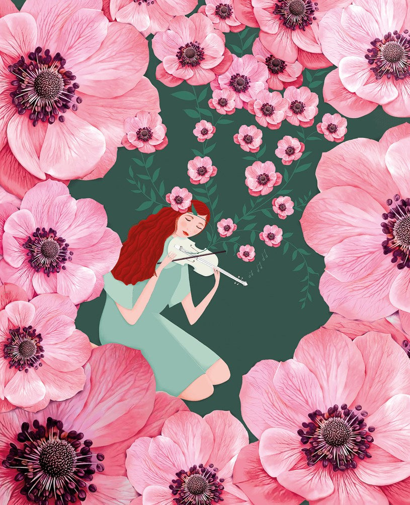 Violin Flowers Agnes Card