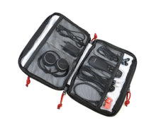 Troika Business Tech Pouch 2 open showing mesh pockets and compartments