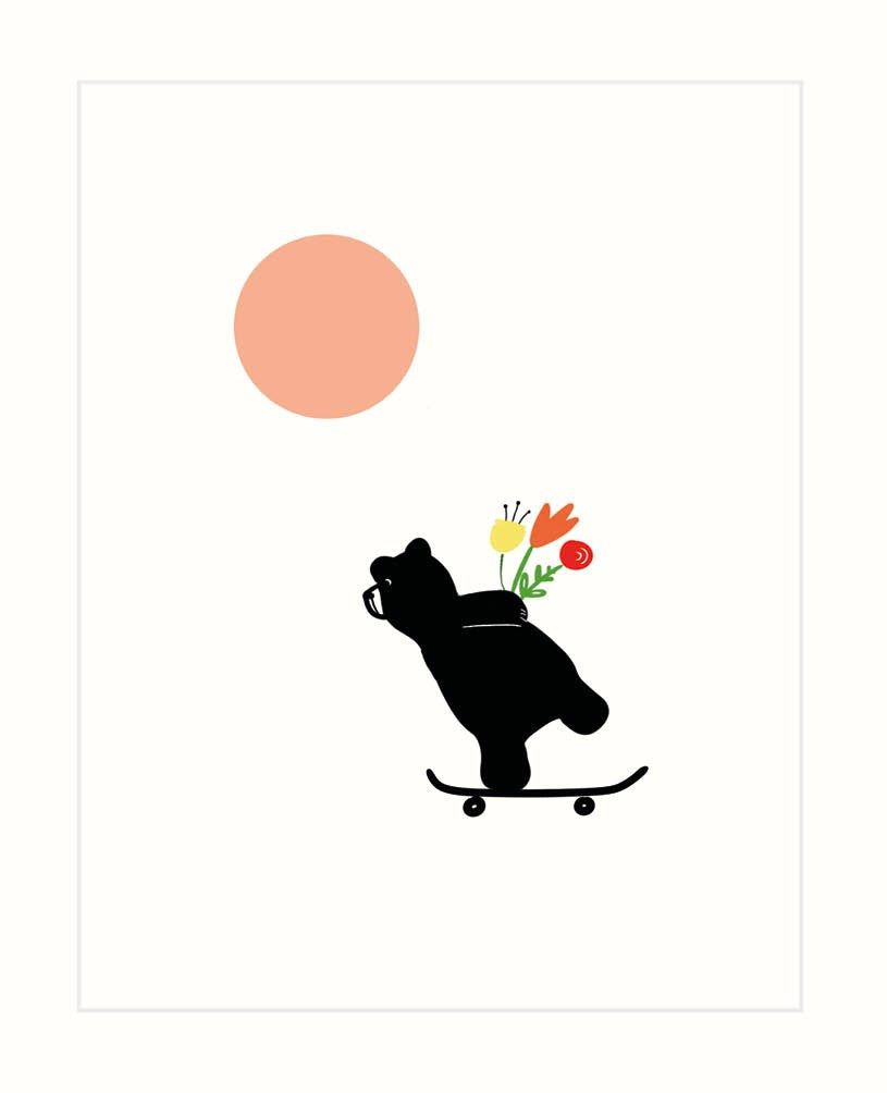 Skateboard Bear Card
