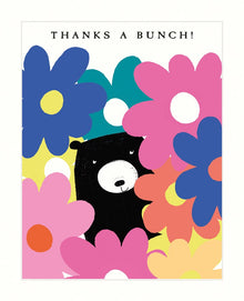 Thank You Bear Flowers Card