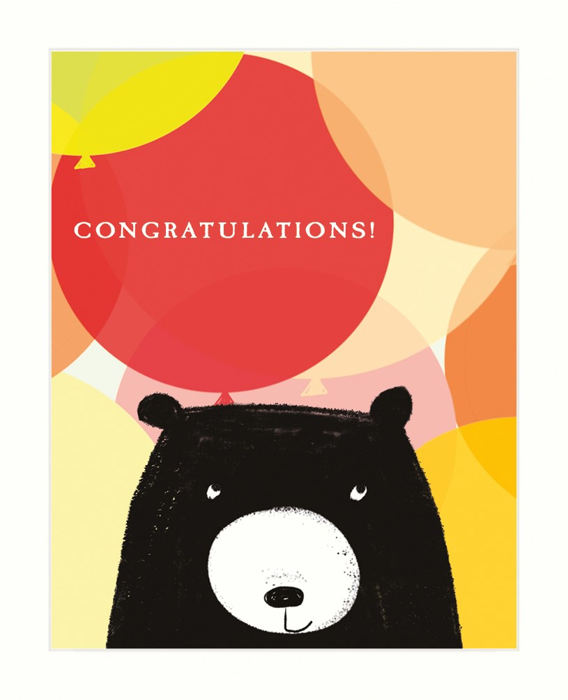 Congratulations Bear Balloon Card