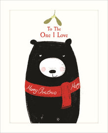 One I Love Bear Mistletoe Christmas Card