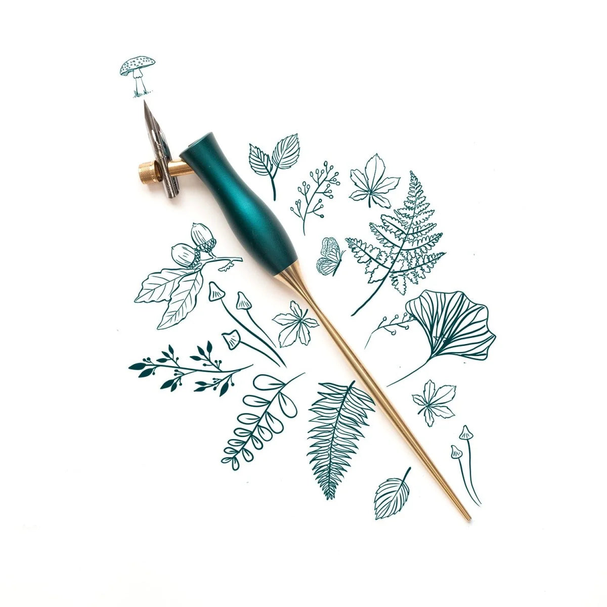 Tom's Studio Oblique  Bloom Calligraphy Pen - Ivy