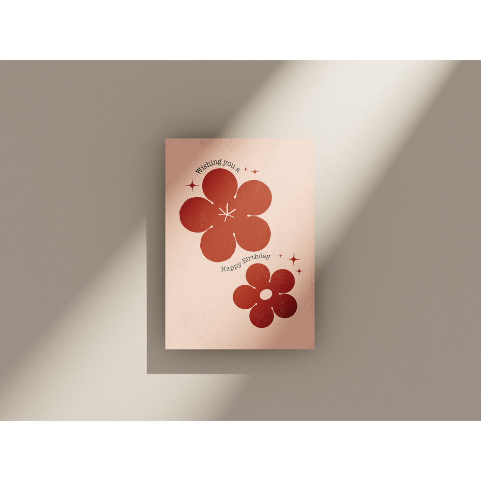 Dancing In The Rain Birthday Flowers Greetings Card by Heyyy