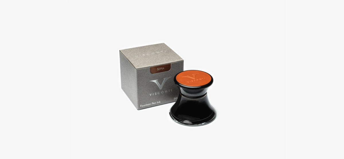 Visconti Ink in Glass Inkwell – Sepia