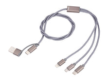 Troika Trident 3-in-1 charging cable in grey