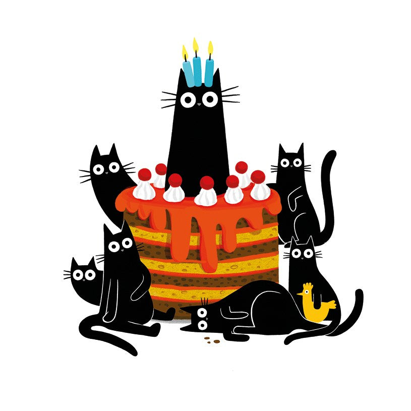 Birthday Cake Cat Walk Card