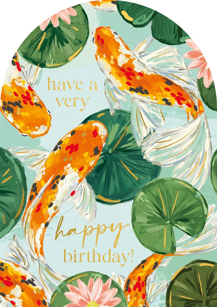Koi Fish Birthday Sundaze Card